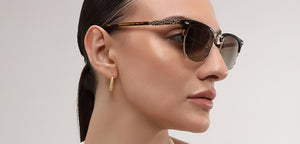 Gold Clubmaster Full Rim Unisex Sunglasses by John Jacobs-217769