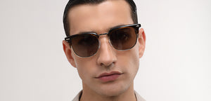 Gold Clubmaster Full Rim Unisex Sunglasses by John Jacobs-217769