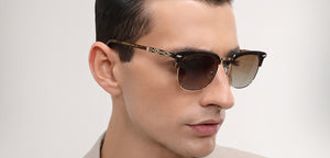Gold Clubmaster Full Rim Unisex Sunglasses by John Jacobs-217769