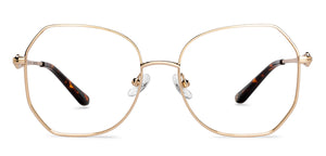 Rose Gold Hexagonal Full Rim Women Eyeglasses by John Jacobs-205881