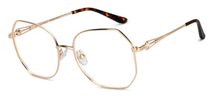 Rose Gold Hexagonal Full Rim Women Eyeglasses by John Jacobs-205881