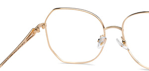 Rose Gold Hexagonal Full Rim Women Eyeglasses by John Jacobs-205881