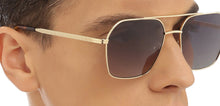 Load image into Gallery viewer, Gold Square Full Rim Unisex Sunglasses by John Jacobs-216880