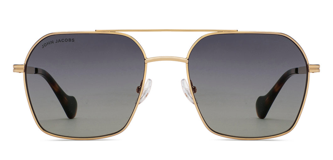 Gold Square Full Rim Unisex Sunglasses by John Jacobs-216880