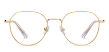 Load image into Gallery viewer, Gold Geometric Full Rim Unisex Eyeglasses by John Jacobs-213691