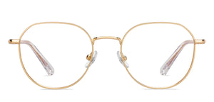 Gold Geometric Full Rim Unisex Eyeglasses by John Jacobs-213691