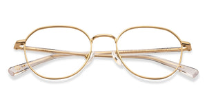 Gold Geometric Full Rim Unisex Eyeglasses by John Jacobs-213691