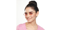 Load image into Gallery viewer, Gold Geometric Full Rim Women Sunglasses by OJOS-205626