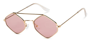 Gold Geometric Full Rim Women Sunglasses by OJOS-205626
