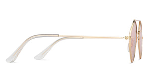 Gold Geometric Full Rim Women Sunglasses by OJOS-205626