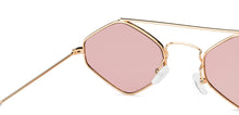 Load image into Gallery viewer, Gold Geometric Full Rim Women Sunglasses by OJOS-205626