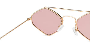 Gold Geometric Full Rim Women Sunglasses by OJOS-205626