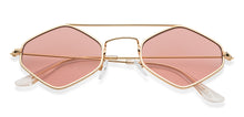 Load image into Gallery viewer, Gold Geometric Full Rim Women Sunglasses by OJOS-205626