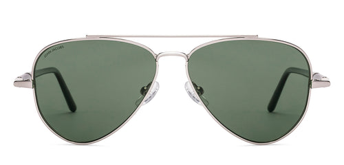 Silver Aviator Full Rim Unisex Sunglasses by John Jacobs-228609