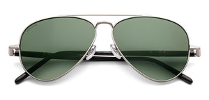 Silver Aviator Full Rim Unisex Sunglasses by John Jacobs-228618