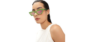 Green Cat Eye Full Rim Unisex Sunglasses by John Jacobs-213150