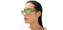 Load image into Gallery viewer, Green Cat Eye Full Rim Unisex Sunglasses by John Jacobs-213150