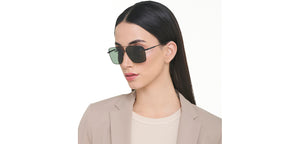 Black Rectangle Full Rim Unisex Sunglasses by Vincent Chase Polarized-221006