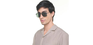 Black Rectangle Full Rim Unisex Sunglasses by Vincent Chase Polarized-221006