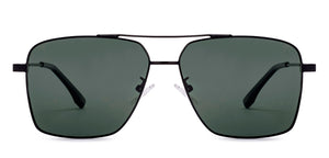 Black Rectangle Full Rim Unisex Sunglasses by Vincent Chase Polarized-221006