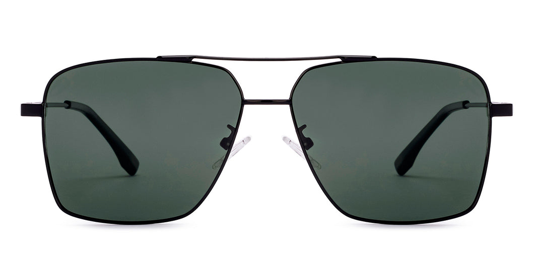Black Rectangle Full Rim Unisex Sunglasses by Vincent Chase Polarized-221006