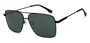 Black Rectangle Full Rim Unisex Sunglasses by Vincent Chase Polarized-221006
