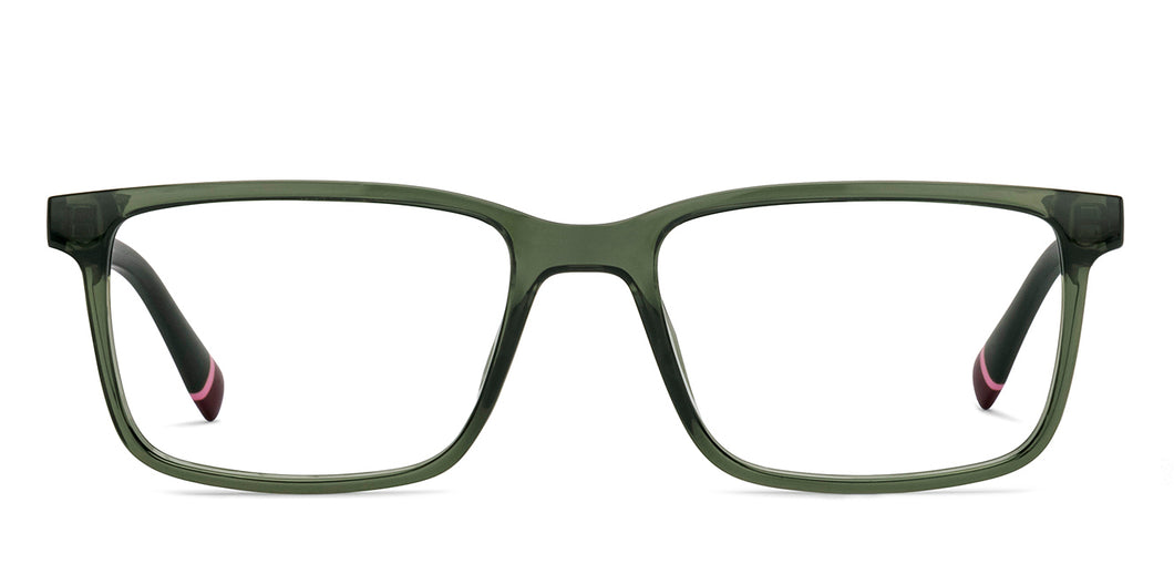 Green Rectangle Full Rim Unisex Eyeglasses by John Jacobs-216742