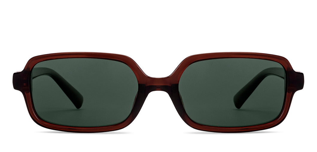 Brown Rectangle Full Rim Unisex Sunglasses by Lenskart-232010