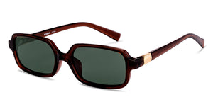 Brown Rectangle Full Rim Unisex Sunglasses by Lenskart-232010