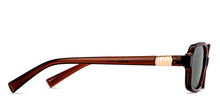 Load image into Gallery viewer, Brown Rectangle Full Rim Unisex Sunglasses by Lenskart-232010