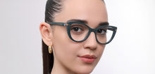 Load image into Gallery viewer, Green Cat Eye Full Rim Women Eyeglasses by John Jacobs-225392