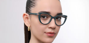 Green Cat Eye Full Rim Women Eyeglasses by John Jacobs-225392