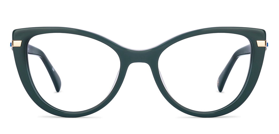 Green Cat Eye Full Rim Women Eyeglasses by John Jacobs-225392