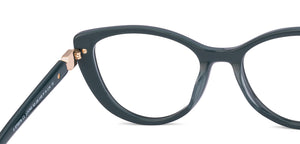 Green Cat Eye Full Rim Women Eyeglasses by John Jacobs-225392