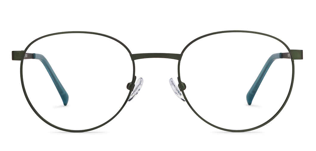 Green Round Full Rim Unisex Eyeglasses by John Jacobs-205308