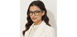 Green Rectangle Full Rim Unisex Eyeglasses by John Jacobs-236867