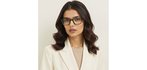 Green Rectangle Full Rim Unisex Eyeglasses by John Jacobs-236867