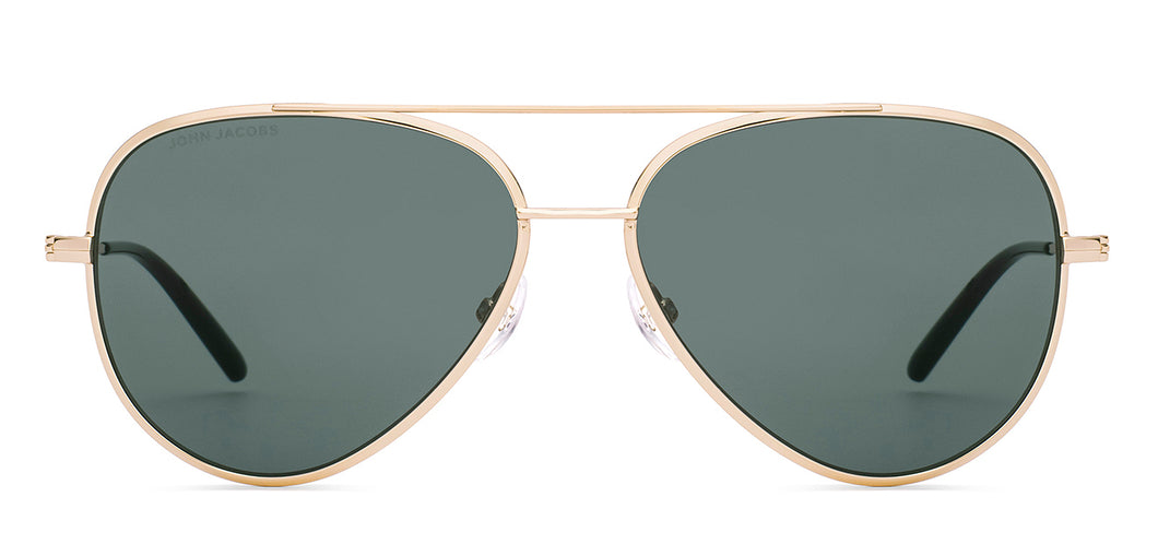 Gold Aviator Full Rim Unisex Sunglasses by John Jacobs-222777