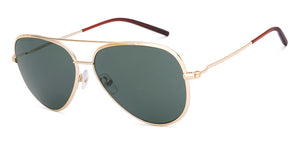Gold Aviator Full Rim Unisex Sunglasses by John Jacobs-222777