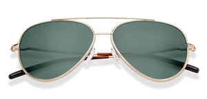 Gold Aviator Full Rim Unisex Sunglasses by John Jacobs-222777