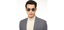 Load image into Gallery viewer, Gold Geometric Full Rim Unisex Sunglasses by Vincent Chase Polarized-206760