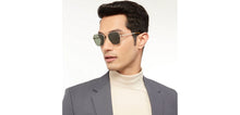 Load image into Gallery viewer, Gold Geometric Full Rim Unisex Sunglasses by Vincent Chase Polarized-206760
