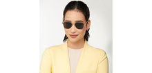 Load image into Gallery viewer, Gold Geometric Full Rim Unisex Sunglasses by Vincent Chase Polarized-206760