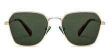 Load image into Gallery viewer, Gold Geometric Full Rim Unisex Sunglasses by Vincent Chase Polarized-206760