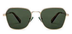 Gold Geometric Full Rim Unisex Sunglasses by Vincent Chase Polarized-206760