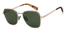 Load image into Gallery viewer, Gold Geometric Full Rim Unisex Sunglasses by Vincent Chase Polarized-206760