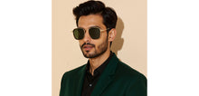 Load image into Gallery viewer, Gold Rectangle/ Square Full Rim Unisex Sunglasses by Vincent Chase Polarized-229556