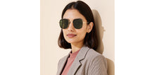 Load image into Gallery viewer, Gold Rectangle/ Square Full Rim Unisex Sunglasses by Vincent Chase Polarized-229556