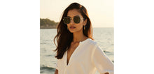 Load image into Gallery viewer, Gold Rectangle/ Square Full Rim Unisex Sunglasses by Vincent Chase Polarized-229556