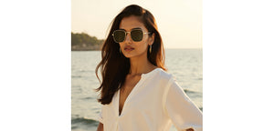 Gold Rectangle/ Square Full Rim Unisex Sunglasses by Vincent Chase Polarized-229556